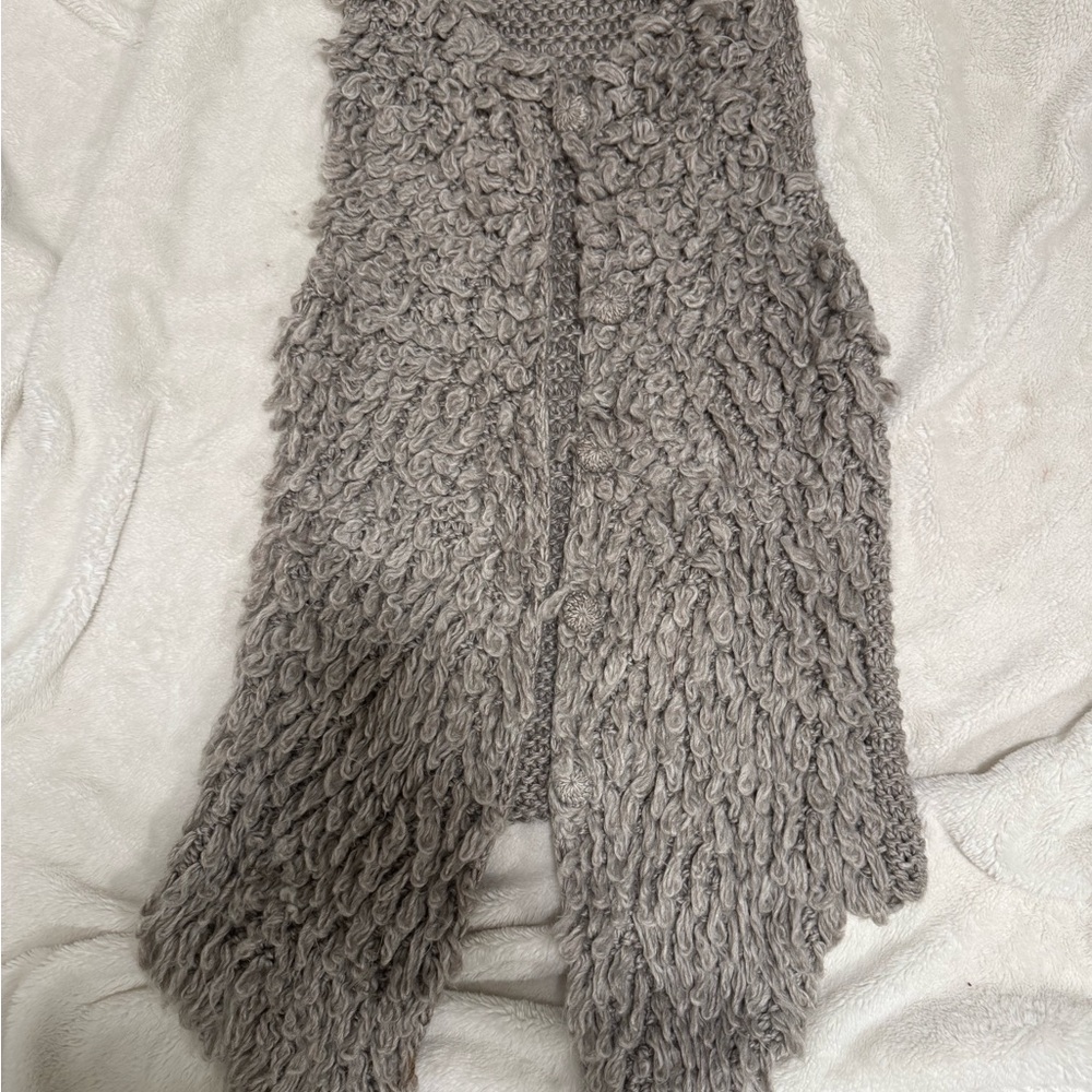 Mystree Cozy Gray Textured Knit Vest